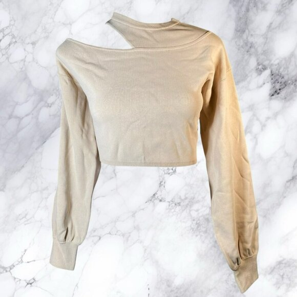 Michael Costello xREVOLVE Asym Cut Out Dolman Sweater - Nude - Picture 2 of 12